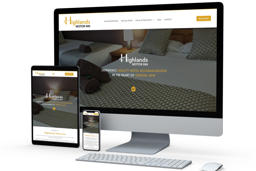 Highlands Motor Inn Website by Kee Websites - Mockup Low Res