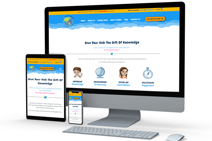 Little Global Explorers – Website by Kee Websites – mockup – LR Little Global Explorers - Website by Kee Websites - mockup - LR